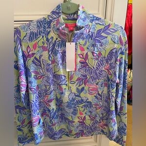 Lilly Pulitzer Melena Floral Sweatshirt in Purple and Green